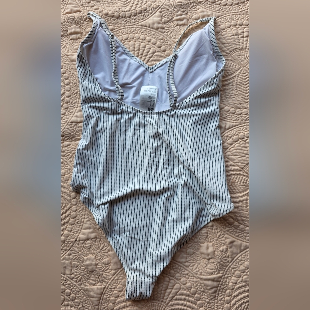 H&M Black and White Striped One Piece Swimsuit - Picture 4 of 5
